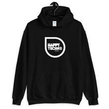 Cargar imagen en el visor de la galería, Sudadera con capucha unisex HappyTechno Music White
