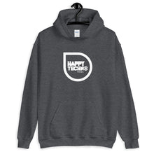 Cargar imagen en el visor de la galería, Sudadera con capucha unisex HappyTechno Music White