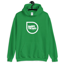 Cargar imagen en el visor de la galería, Sudadera con capucha unisex HappyTechno Music White