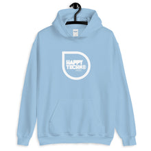 Cargar imagen en el visor de la galería, Sudadera con capucha unisex HappyTechno Music White