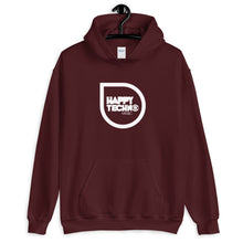 Cargar imagen en el visor de la galería, Sudadera con capucha unisex HappyTechno Music White