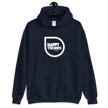 Cargar imagen en el visor de la galería, Sudadera con capucha unisex HappyTechno Music White