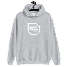 Cargar imagen en el visor de la galería, Sudadera con capucha unisex HappyTechno Music White