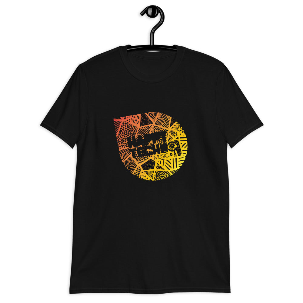 Camiseta de manga corta unisex HappyTechno Music Tiger Yellow