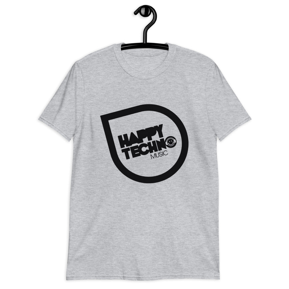 Camiseta de manga corta unisex HappyTechno Music Black