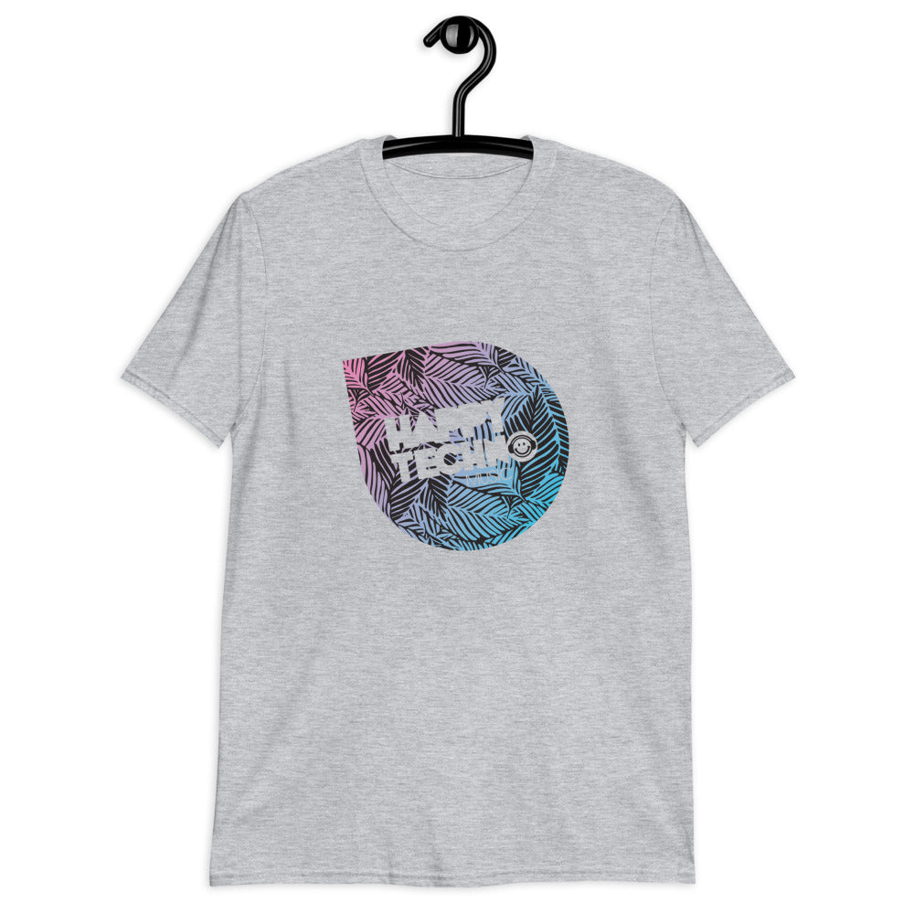 Camiseta de manga corta unisex HappyTechno Music Tiger Purple